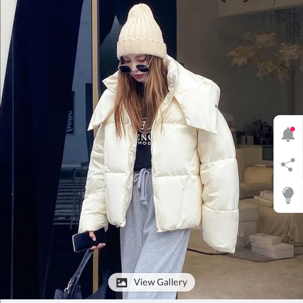 Yesstyle Korean Puffer Off White Jacket